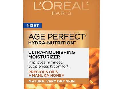 L'Oréal - Age Perfect Hydra-Nutrition Hydratant Ultra-Nourrissant Nuit - Huiles Précieuses + Miel de Manuka | 50 ml