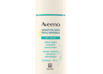 Aveeno - Sensitive Skin Ultra Light Mineral Sunscreen SPF 50 | 40ml
