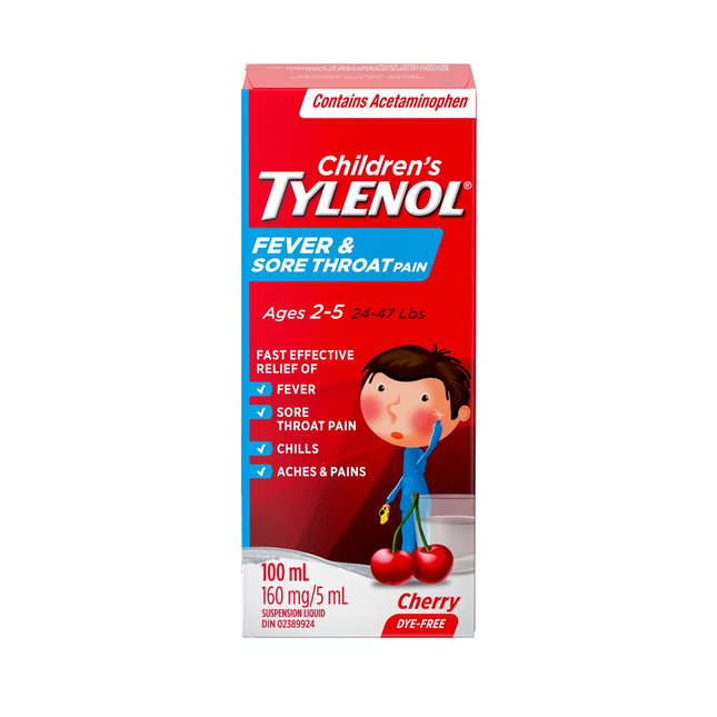 Tylenol - Fièvre et maux de gorge chez les enfants - Cerise | 100 ml