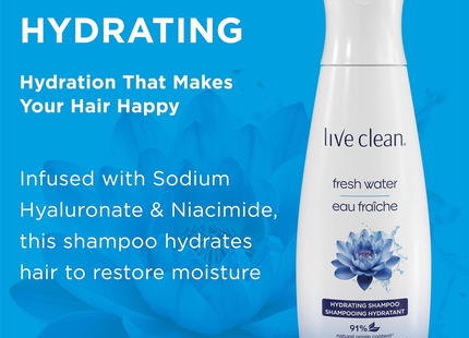 Live Clean - Shampoing Hydratant Eau Fraîche | 350 mL