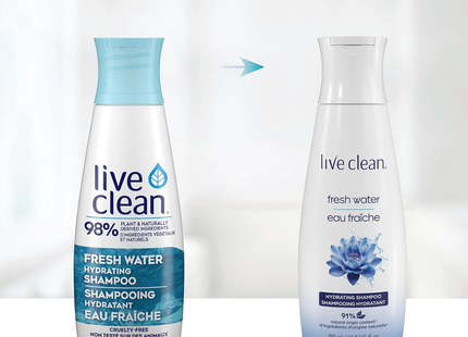 Live Clean - Shampoing Hydratant Eau Fraîche | 350 mL