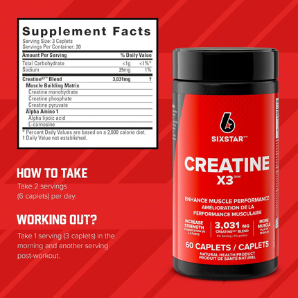 Six Star - Creatine X3 | 60 Capsules