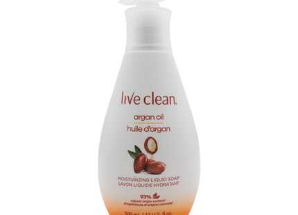 Live Clean - Huile d'Argan - Savon liquide hydratant pour les mains | 500 mL