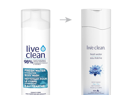Live Clean - Nettoyant hydratant pour le corps à l'eau douce | 500 ml