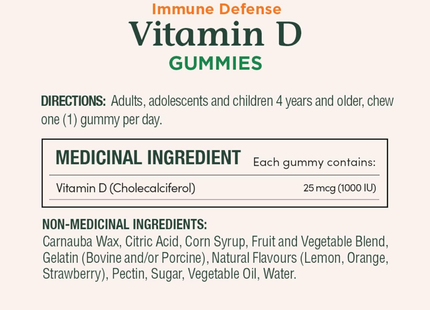 Nature's Bounty - Vitamine D 1000 UI | 175 Gommes