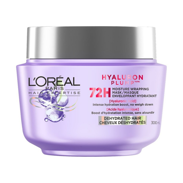 L'Oréal Paris - Masque capillaire hydratant enveloppant 72 h Hyaluron Plump pour cheveux déshydratés | 300 ml