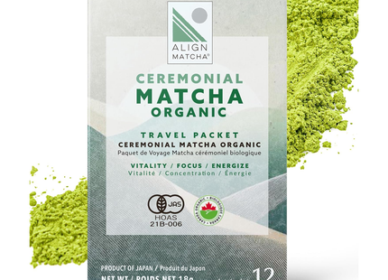 Align Matcha - Organic Matcha Ceremonial Tea | 12 Travel Packets