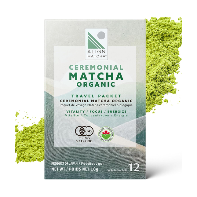 Align Matcha - Organic Matcha Ceremonial Tea | 12 Travel Packets