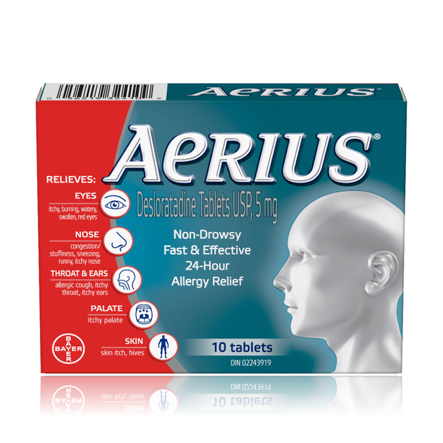 Aerius - Soulagement des allergies sans somnolence pendant 24 heures | 10 comprimés