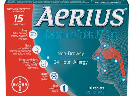 Aerius - Non-Drowsy 24-Hour Allergy Relief | 10 Tablets
