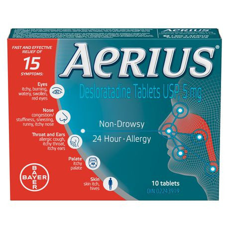 Aerius - Soulagement des allergies sans somnolence pendant 24 heures | 10 comprimés