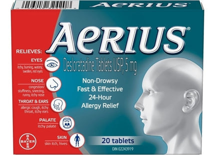 Aerius - Non Drowsy - 24 HR Allergy Relief Tablets | 20 Tablets