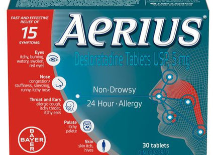 Aerius - Non-Drowsy 24-Hour Allergy Relief | 30 Tablets