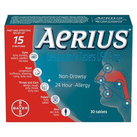 Aerius - Soulagement des allergies sans somnolence pendant 24 heures | 30 comprimés
