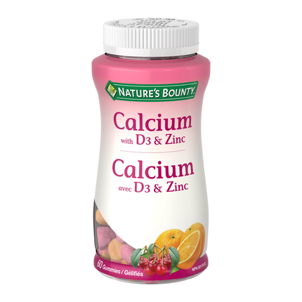 Nature's Bounty - Calcium with D3 & Zinc | 60 Gummies