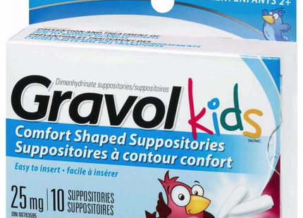 Gravol Kids Comfort Shaped Suppositories