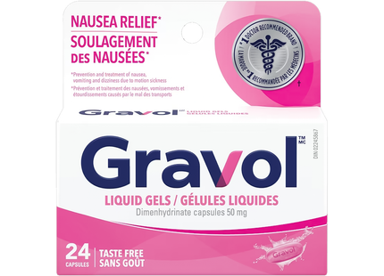 Gravol - Gélules liquides 50 mg | 24 capsules