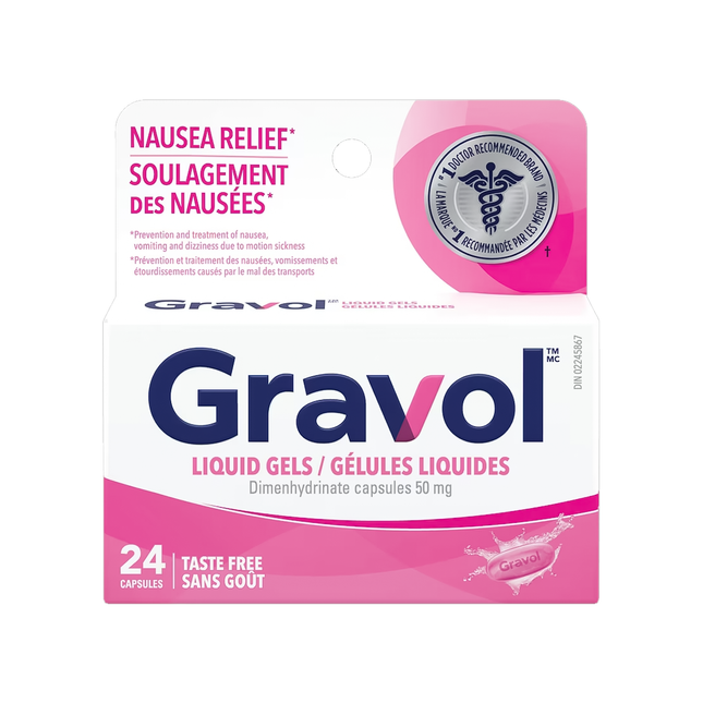 Gravol - Gélules liquides 50 mg | 24 capsules