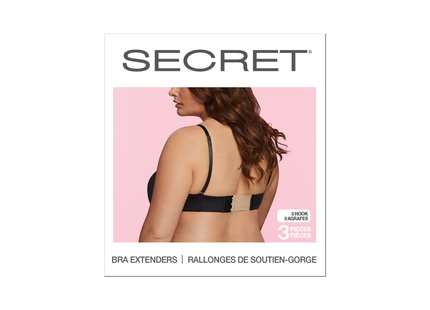 Secret - Assorted 3 Hook Bra Extenders | 3 pc