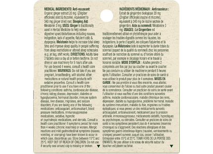 Gravol - Gingembre Nuit avec Mélatonine | 16 Comprimés