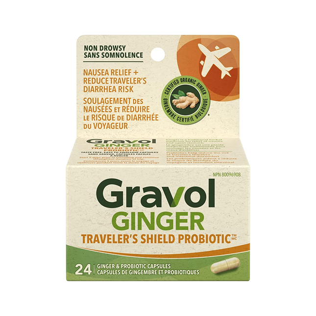 Gravol - Traveler's Shield Probiotic | 24 Ginger & Probiotic Capsules