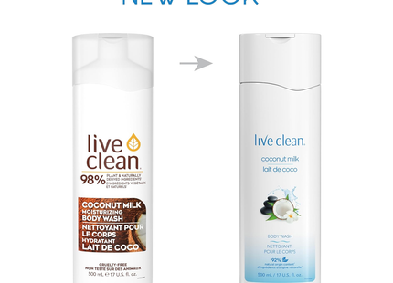 Live Clean - Lait de Coco Gel Douche Hydratant | 500 mL