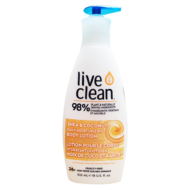 Live Clean - Lotion corporelle hydratante quotidienne au karité et à la noix de coco | 532 ml