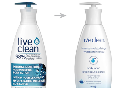 Live Clean - Intense Moisturizing Fragrance Free Body Lotion | 532 mL