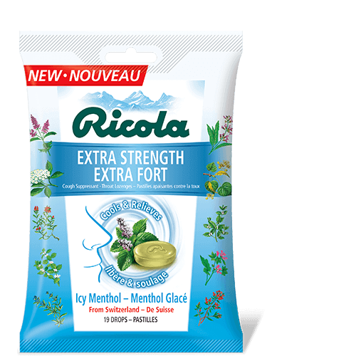 Ricola - Extra Strength Icy Menthol Cough Suppressant/Throat Lozenges | 19 Drops