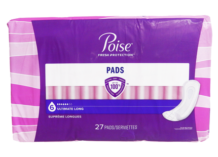 Poise - Incontinence Pads - Ultimate Absorbency - Ultimate Long | 27 Pads