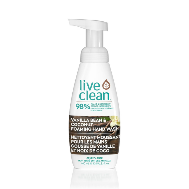 Live Clean - Nettoyant moussant pour les mains Vanille et noix de coco | 400 ml