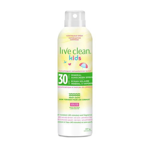 Live Clean - Kids Mineral Sunscreen Spray - 30 SPF | 177g