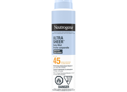 Neutrogena - Écran solaire en brume corporelle ultra transparente SPF 45 | 141g
