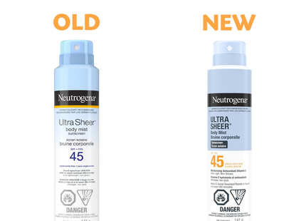 Neutrogena - Écran solaire en brume corporelle ultra transparente SPF 45 | 141g