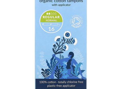 NatraCare Organic Cotton Tampons with Applicator - Regular | 16 Tampons