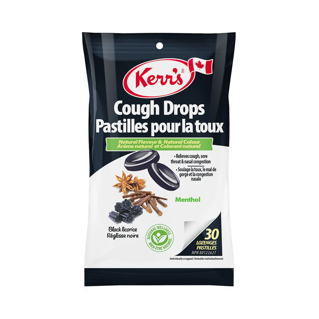 Kerr's - Cough Drops with Menthol - Black Licorice | 30 Lozenges
