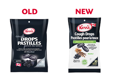 Kerr's - Cough Drops with Menthol - Black Licorice | 30 Lozenges