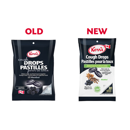 Kerr's - Cough Drops with Menthol - Black Licorice | 30 Lozenges
