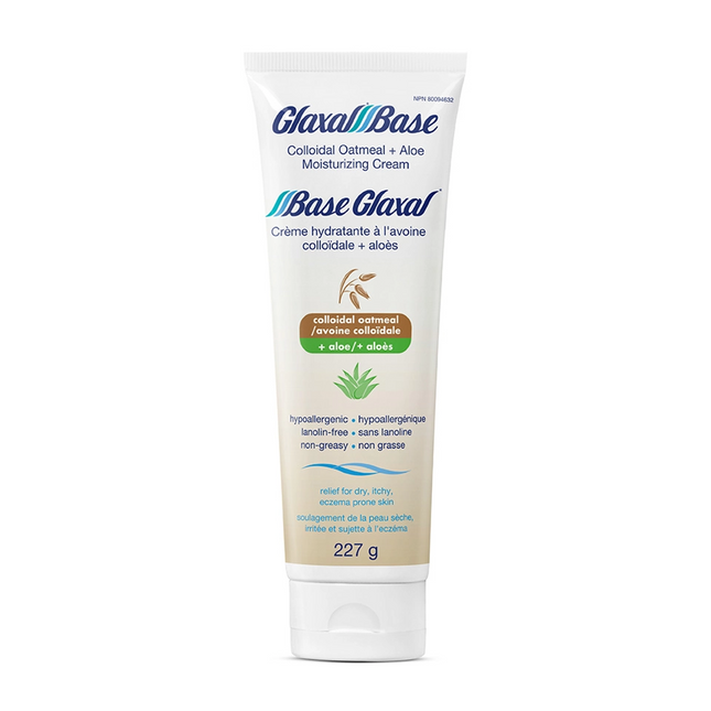 Glaxal  Base - Colloidal Oatmeal + Aloe Moisturizing Cream for Dry, Itchy, Eczema Prone Skin | 227 g