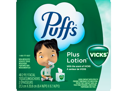 Vicks - Facial Tissues Plus Lotion with Vicks Scent 2 Ply | 48 Tissues