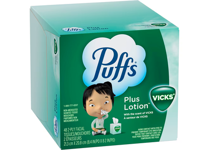 Vicks - Facial Tissues Plus Lotion with Vicks Scent 2 Ply | 48 Tissues