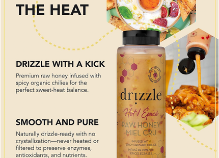 drizzle - Hot Raw Honey Infused with Spicy Crushed Chilies | 330 g