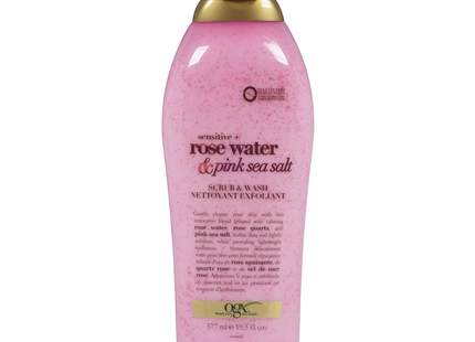 OGX - Sensitive Rose Water & Pink Sea Salt Body Scrub & Wash | 577 mL