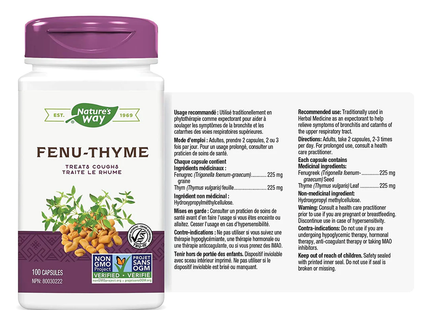 Nature's Way - Fenu-Thyme Cough Relief | 100 Capsules