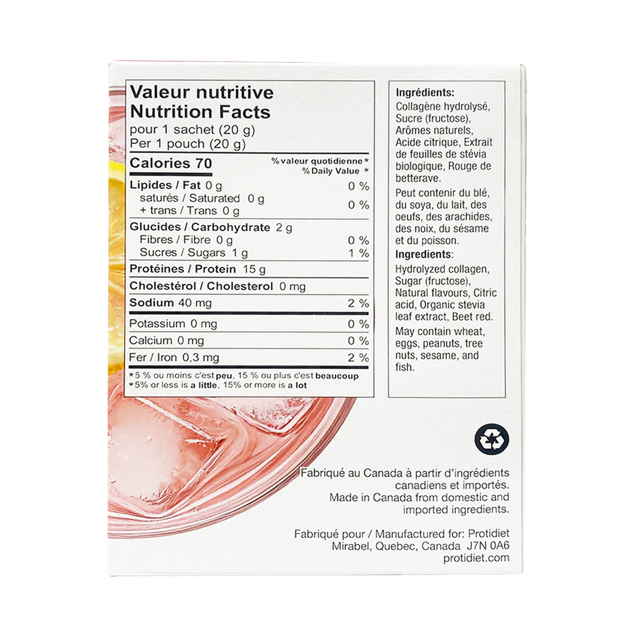 ProtiDiet - Pink Lemonade Flavoured Collagen Drink | 7 x 20g Pouches ...