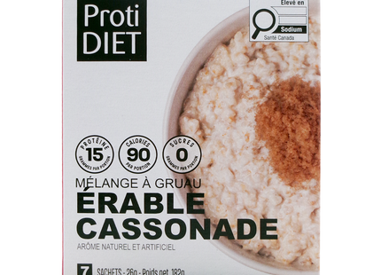 ProtiDiet - Mélange d'avoine à haute teneur en protéines à la cassonade et à l'érable | 7x25g