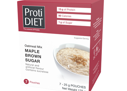 ProtiDiet - Maple Brown Sugar High Protein Oatmeal Mix