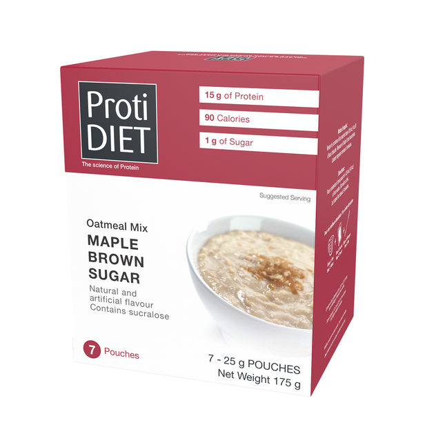 ProtiDiet - Maple Brown Sugar High Protein Oatmeal Mix