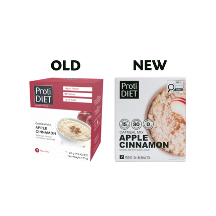 ProtiDiet - Apple Cinnamon Oatmeal Mix | 7 Pouches x 25 g