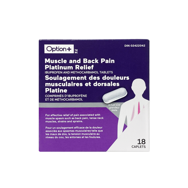 Option+ Muscle and Back Pain Platinum Relief | 18 Caplets